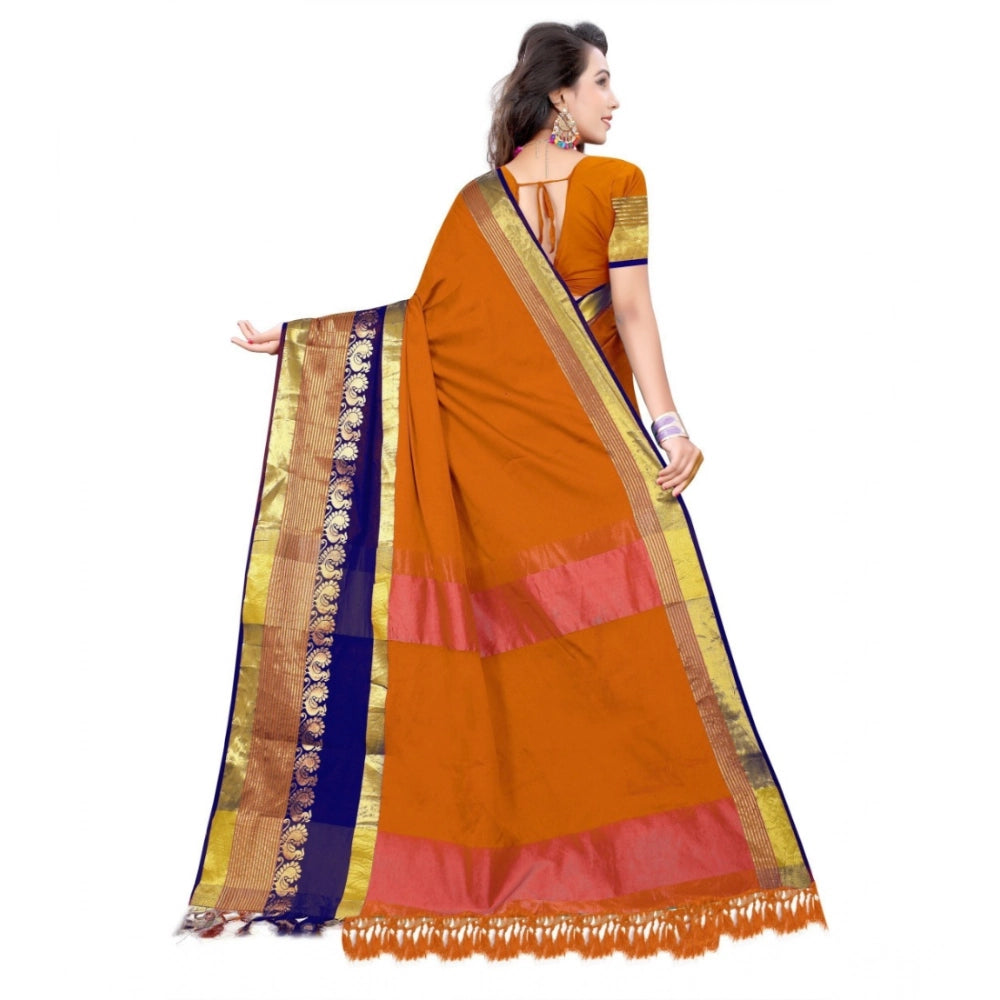 Amfyn Women's Jacquard Woven Saree With Unstitched Blouse 5.5Mtr (Multicolor)