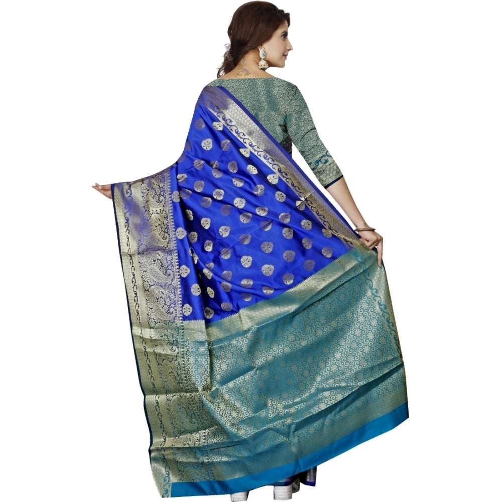Amfyn Women's Jacquard Woven Saree With Unstitched Blouse 5.5Mtr (Multicolor)