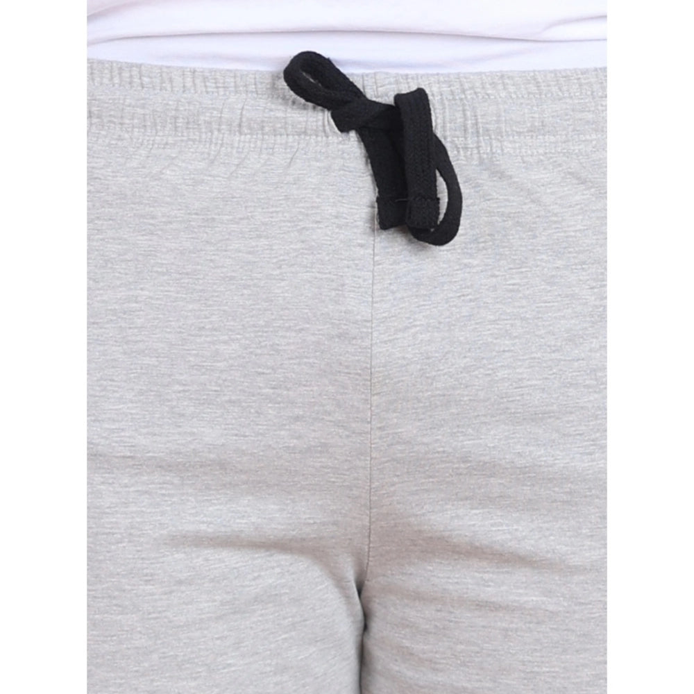 Amfyn Men's Casual Cotton Striped Above knee Shorts (Greymelange)