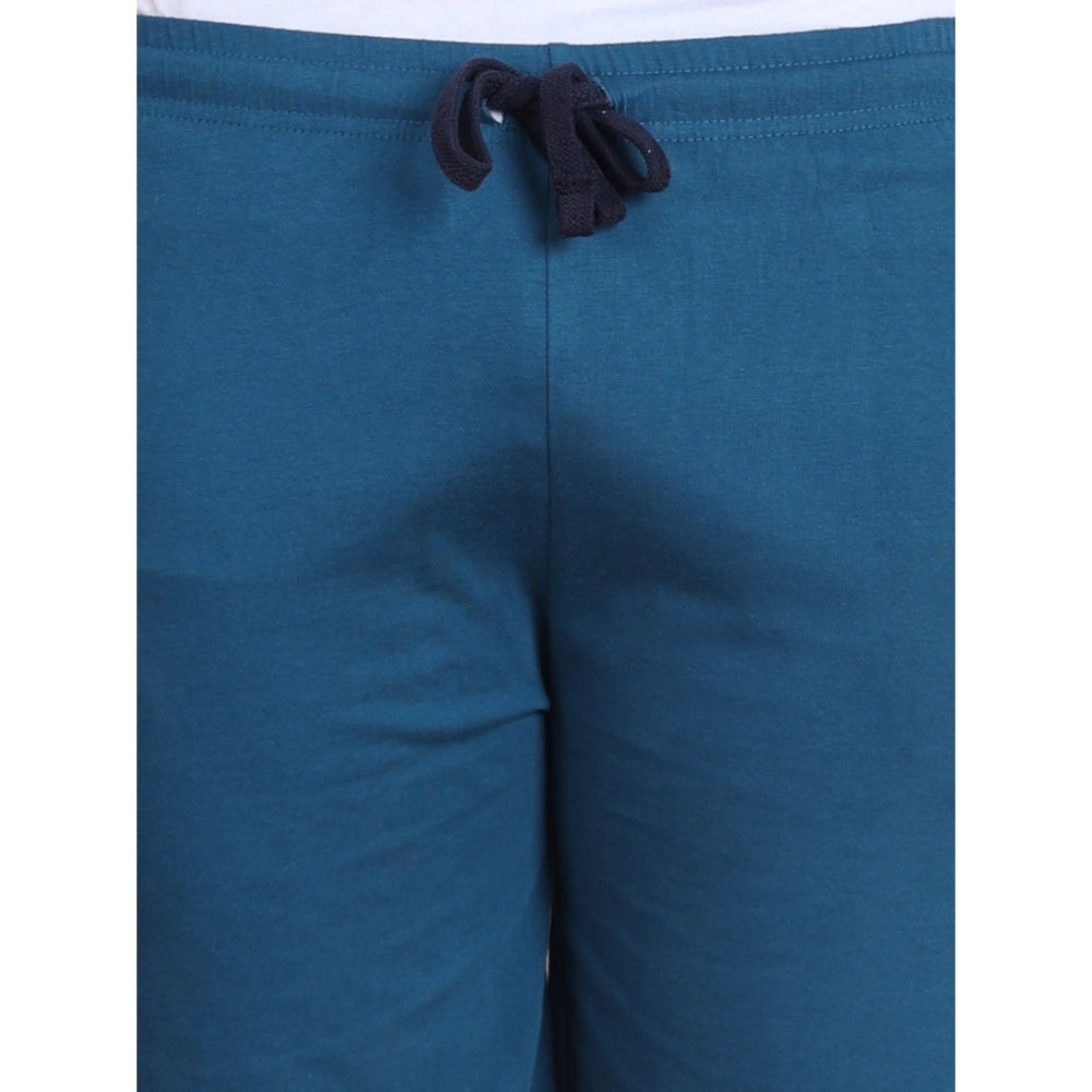 Amfyn Men's Casual Cotton Striped Above knee Shorts (Blue)