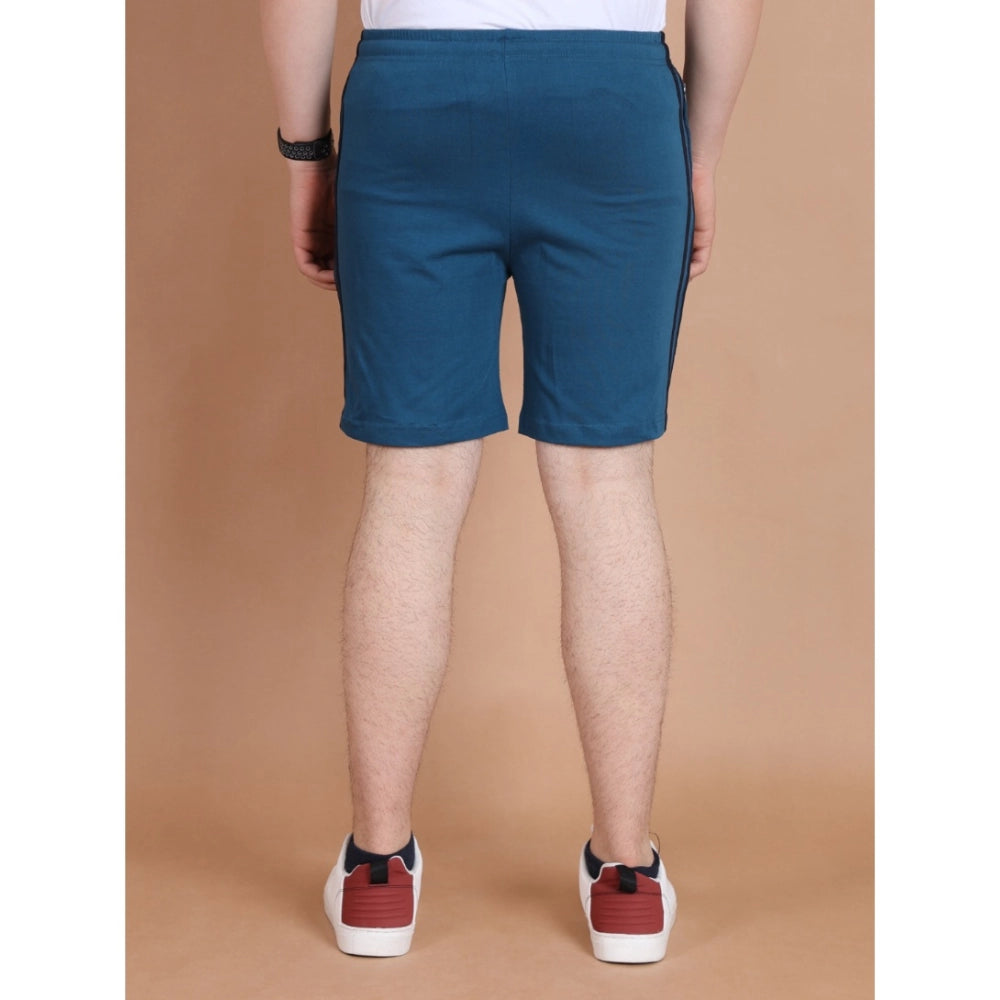Amfyn Men's Casual Cotton Striped Above knee Shorts (Blue)