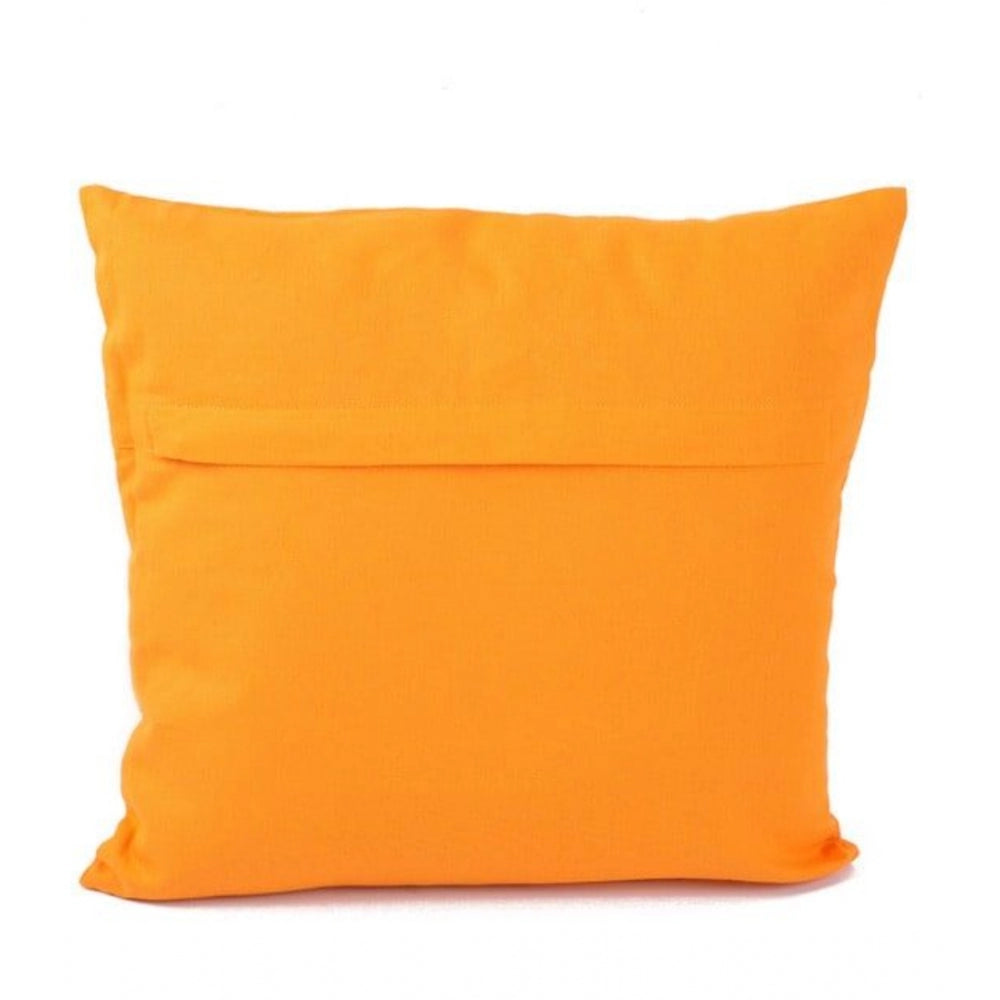 Amfyn Pack Of_2 Cotton Printed Cushion Cover Sets (Yellow, Size: 16x16 In)