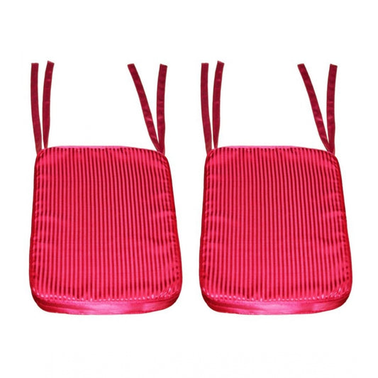 Amfyn Pack Of_4 Polyester Solid Chairpads (Pink, Size: 16x16 In)