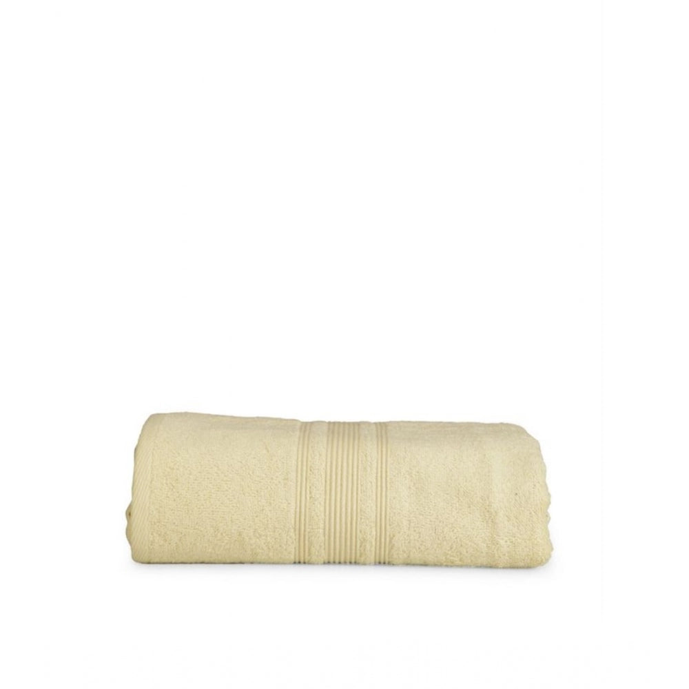 Amfyn Cotton Solid Bath Towels (Cream, Size: 35x71 In)
