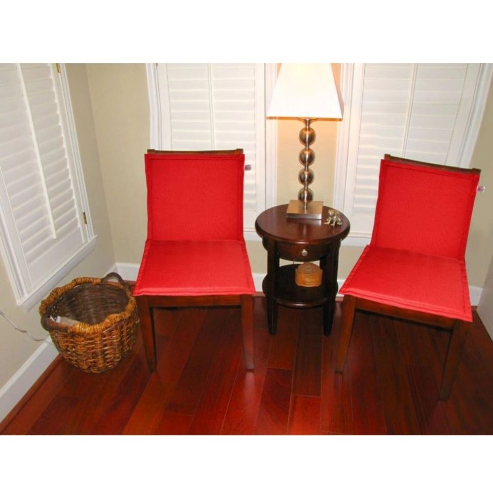 Amfyn Pack Of_4 Polyester Solid Chairpads (Red, Size: 16x16 In)