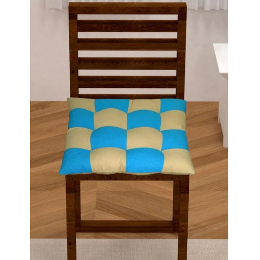 Amfyn Cotton Blended Solid Chair Cushions (Rama &amp; Beige, Size: 16x16 In)