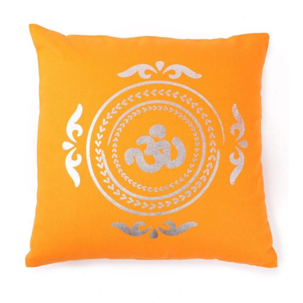 Amfyn Pack Of_2 Cotton Printed Cushion Cover Sets (Yellow, Size: 16x16 In)