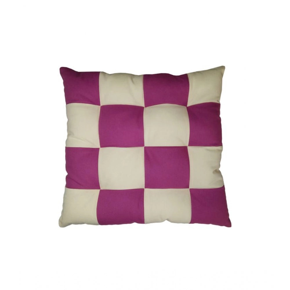 Amfyn Cotton Blended Solid Chair Cushions (Purple &amp; White, Size: 16x16 In)