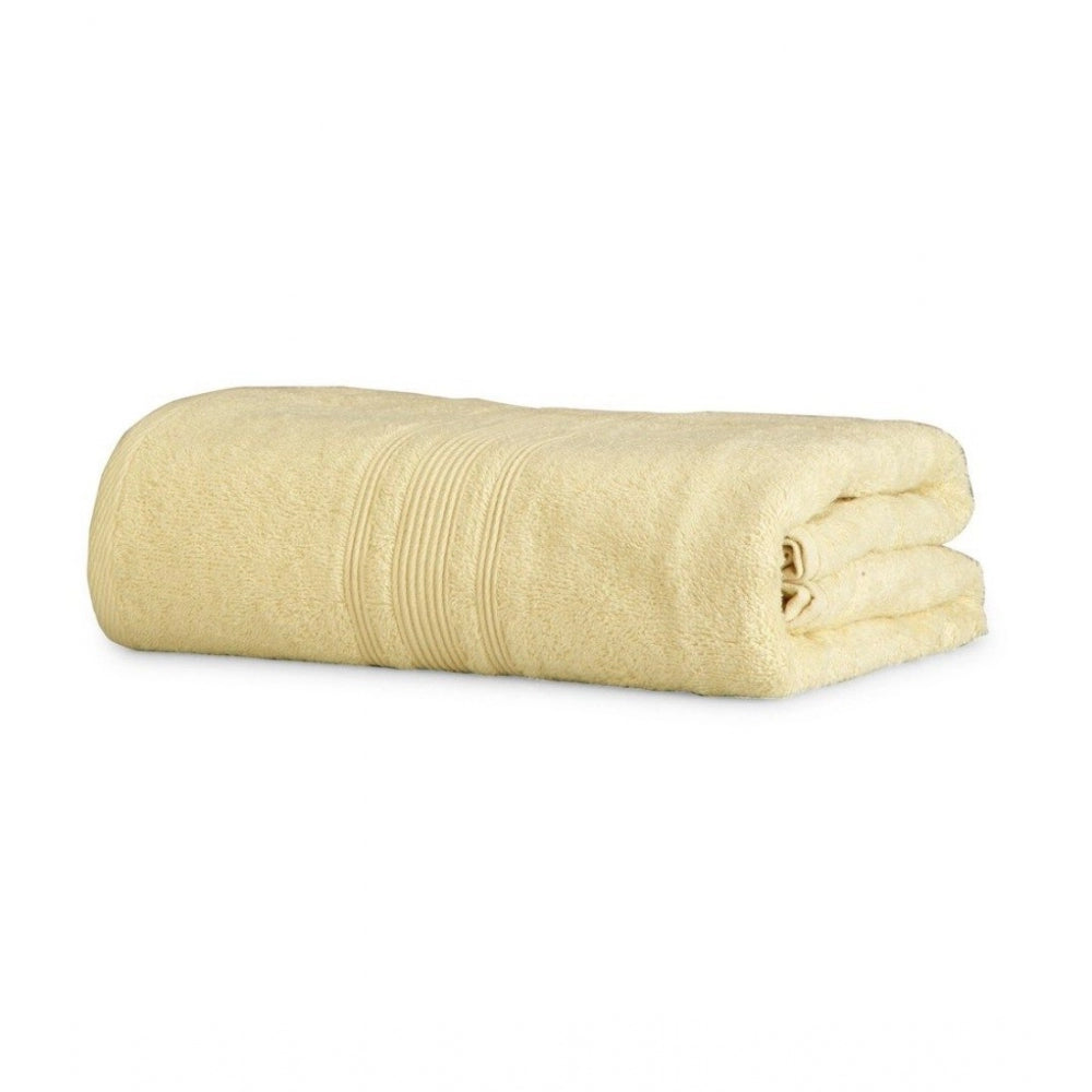 Amfyn Cotton Solid Bath Towels (Cream, Size: 35x71 In)