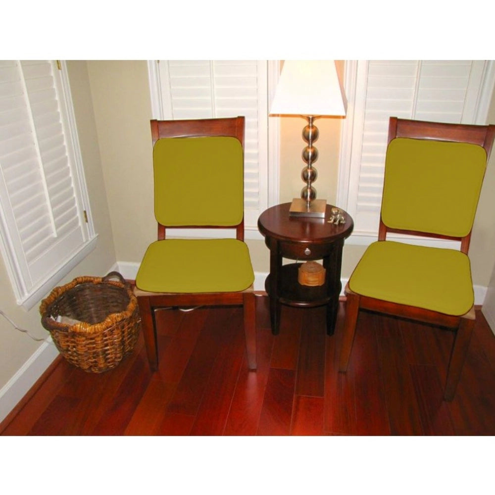 Amfyn Pack Of_4 Cotton Blended Solid Chairpads (Palm, Size: 15x15 In)