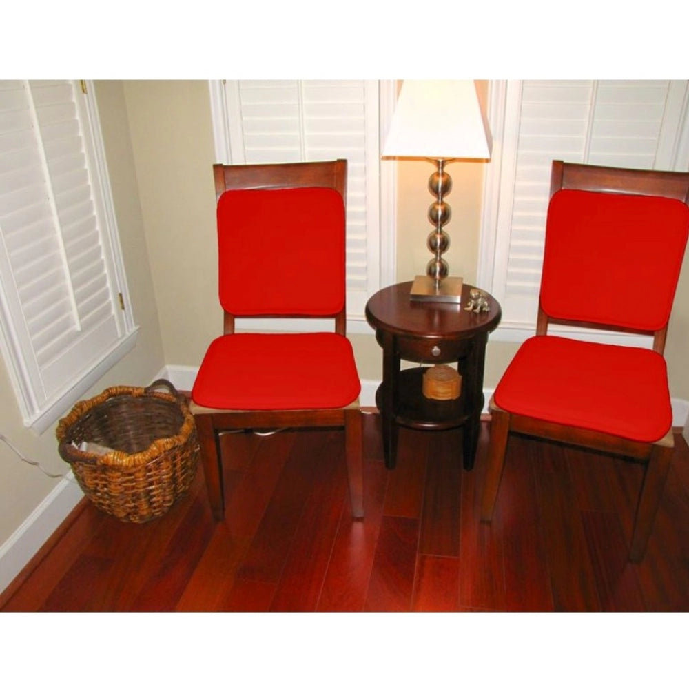 Amfyn Pack Of_4 Cotton Blended Solid Chairpads (Orange, Size: 15x15 In)