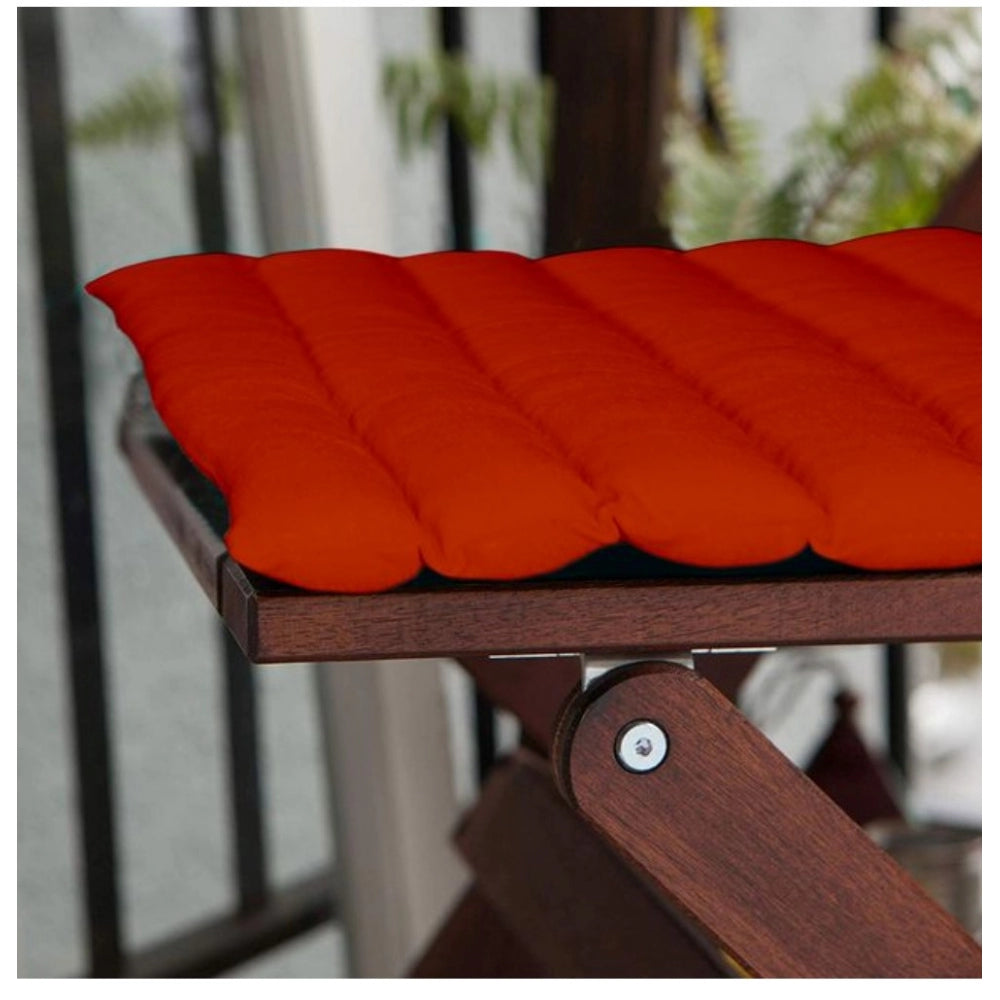 Amfyn Cotton Blended Solid Chair Cushions (Orange, Size: 16x16 In)