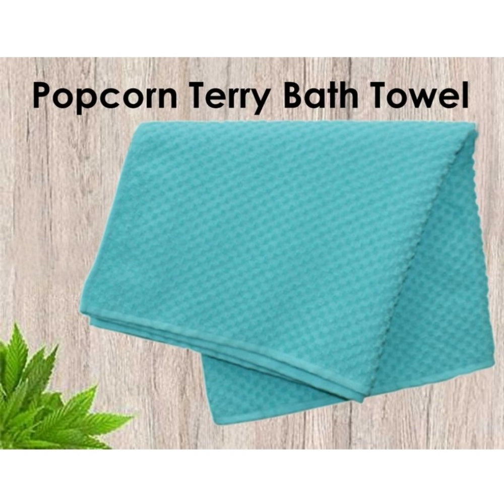 Amfyn Cotton Popcorn Weave Bath Towels (Aqua Blue, Size: 28x59 In)