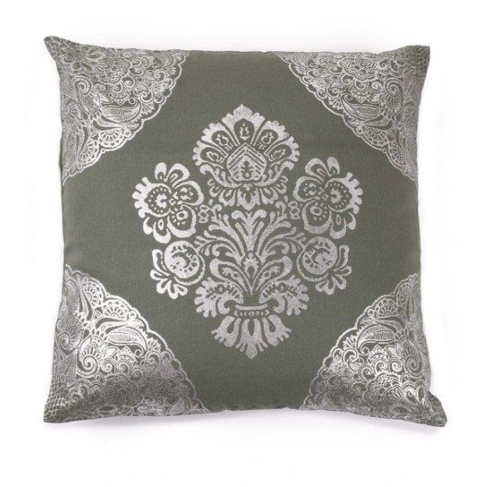Amfyn Pack Of_2 Cotton Printed Cushion Cover Sets (Green, Size: 16x16 In)