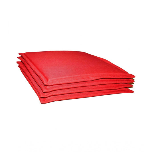 Amfyn Pack Of_4 Polyester Solid Chairpads (Red, Size: 16x16 In)