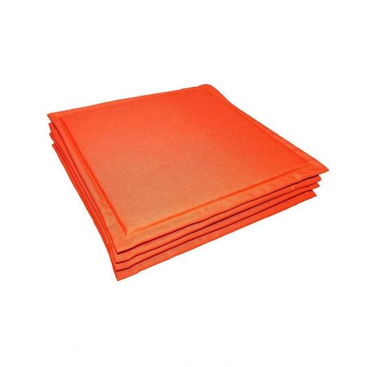 Amfyn Pack Of_4 Polyester Solid Chairpads (Orange, Size: 16x16 In)