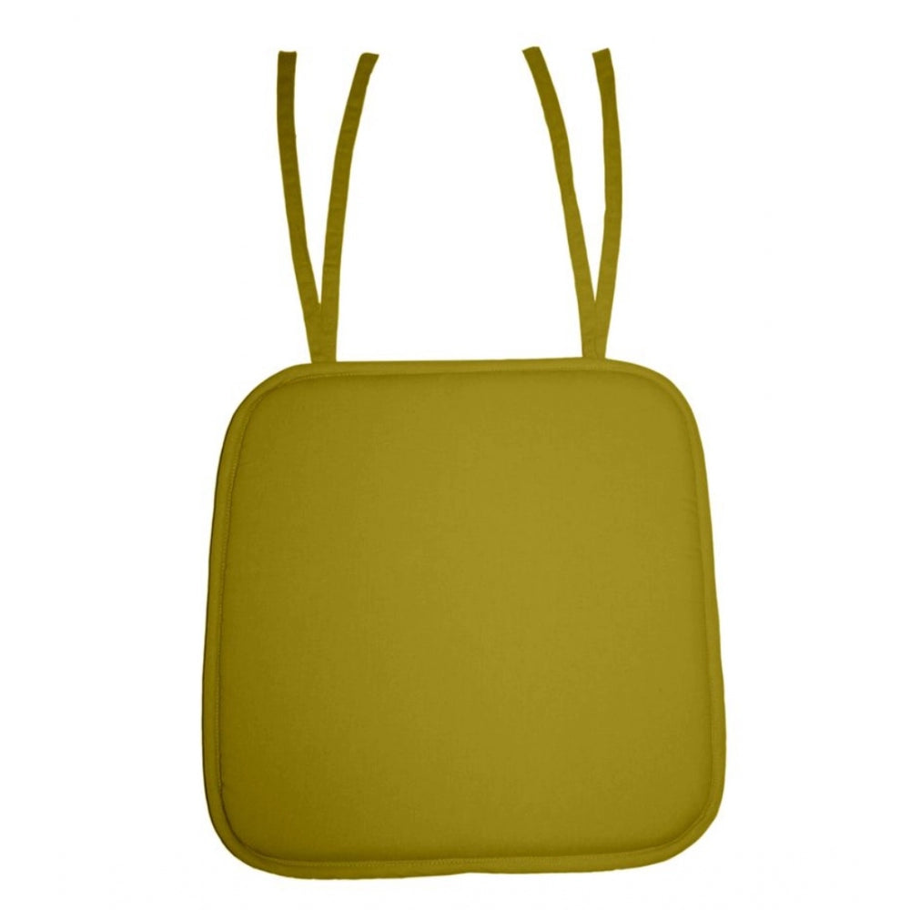 Amfyn Pack Of_4 Cotton Blended Solid Chairpads (Palm, Size: 15x15 In)