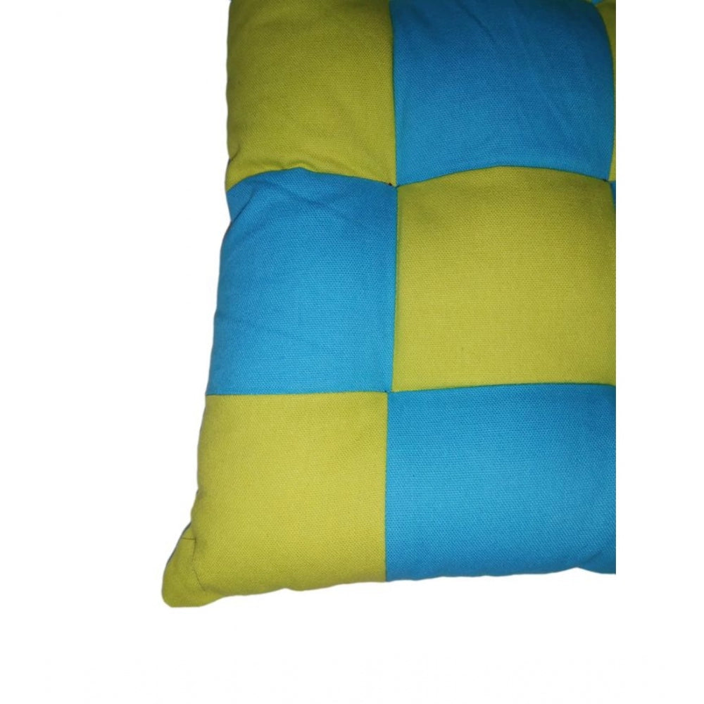 Amfyn Cotton Blended Solid Chair Cushions (Rama &amp; Green, Size: 16x16 In)