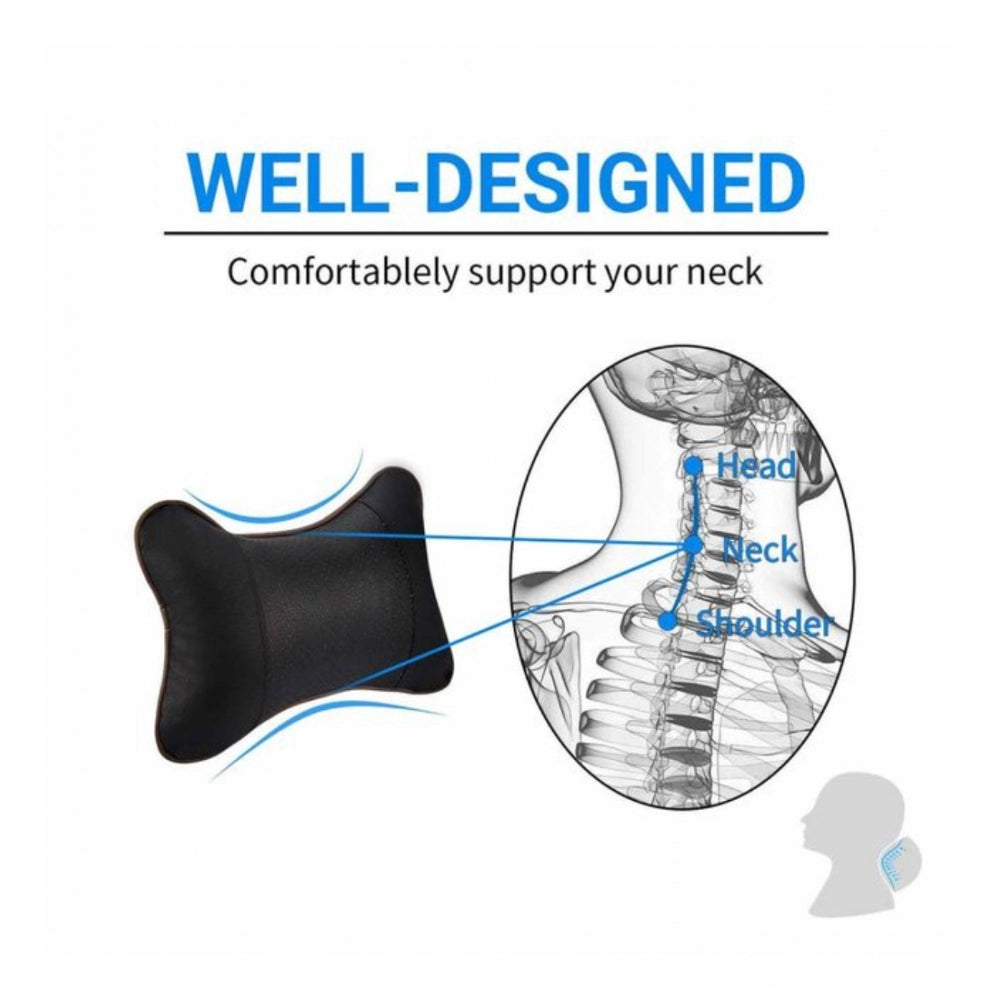 Amfyn Pack Of_4 Polyester Solid Car Pillow Sets (Black &amp; Yellow, Size: 12x12 In)