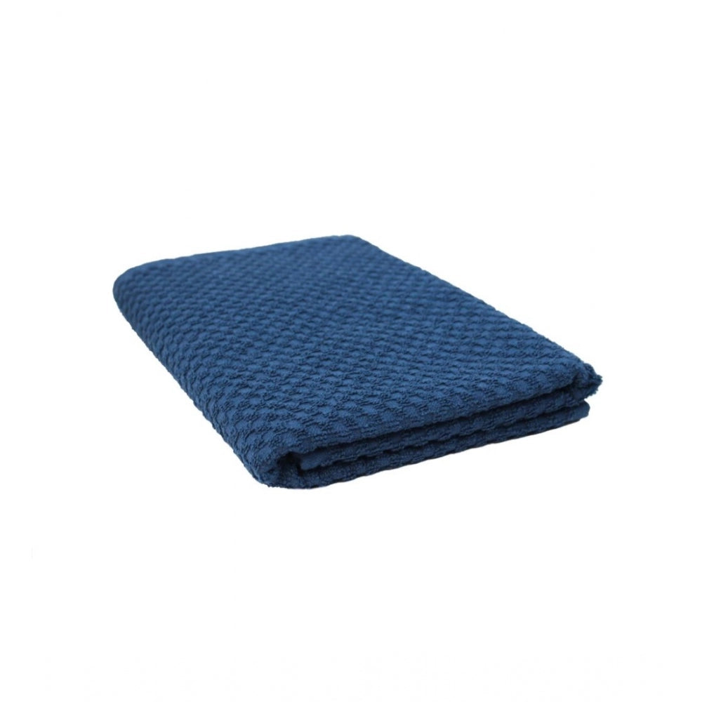 Amfyn Cotton Popcorn Weave Bath Towels (Blue)