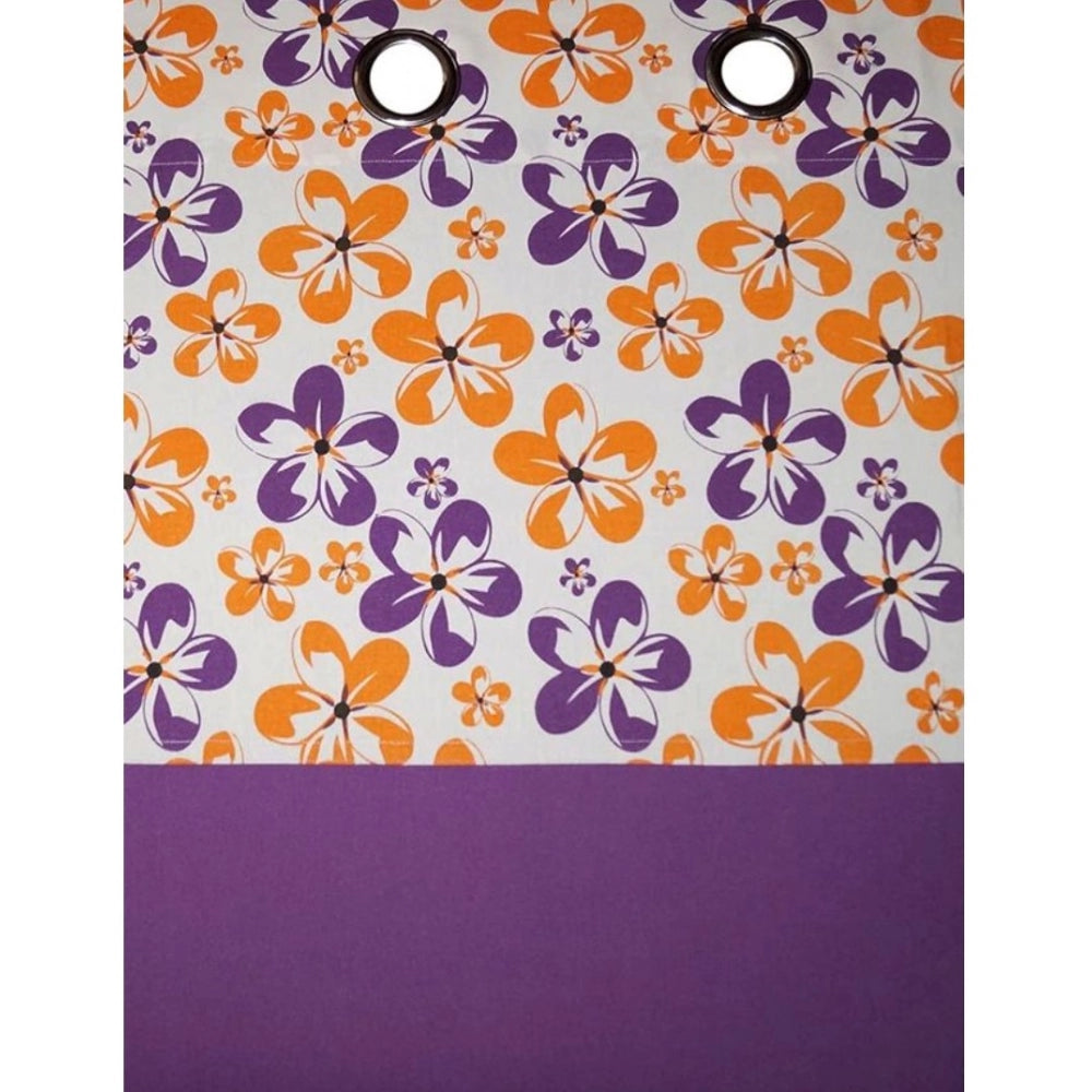 Amfyn Cotton Printed Curtains (Purple, Size: 54x90 In)