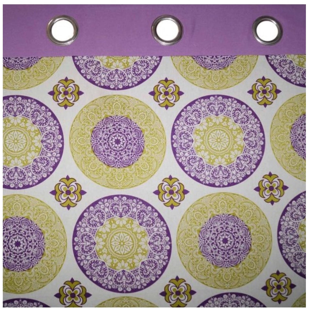Amfyn Cotton Printed Curtains (Purple, Size: 54x90 In)