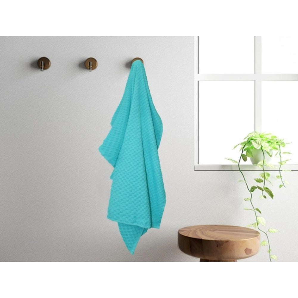 Amfyn Cotton Popcorn Weave Bath Towels (Aqua Blue, Size: 28x59 In)