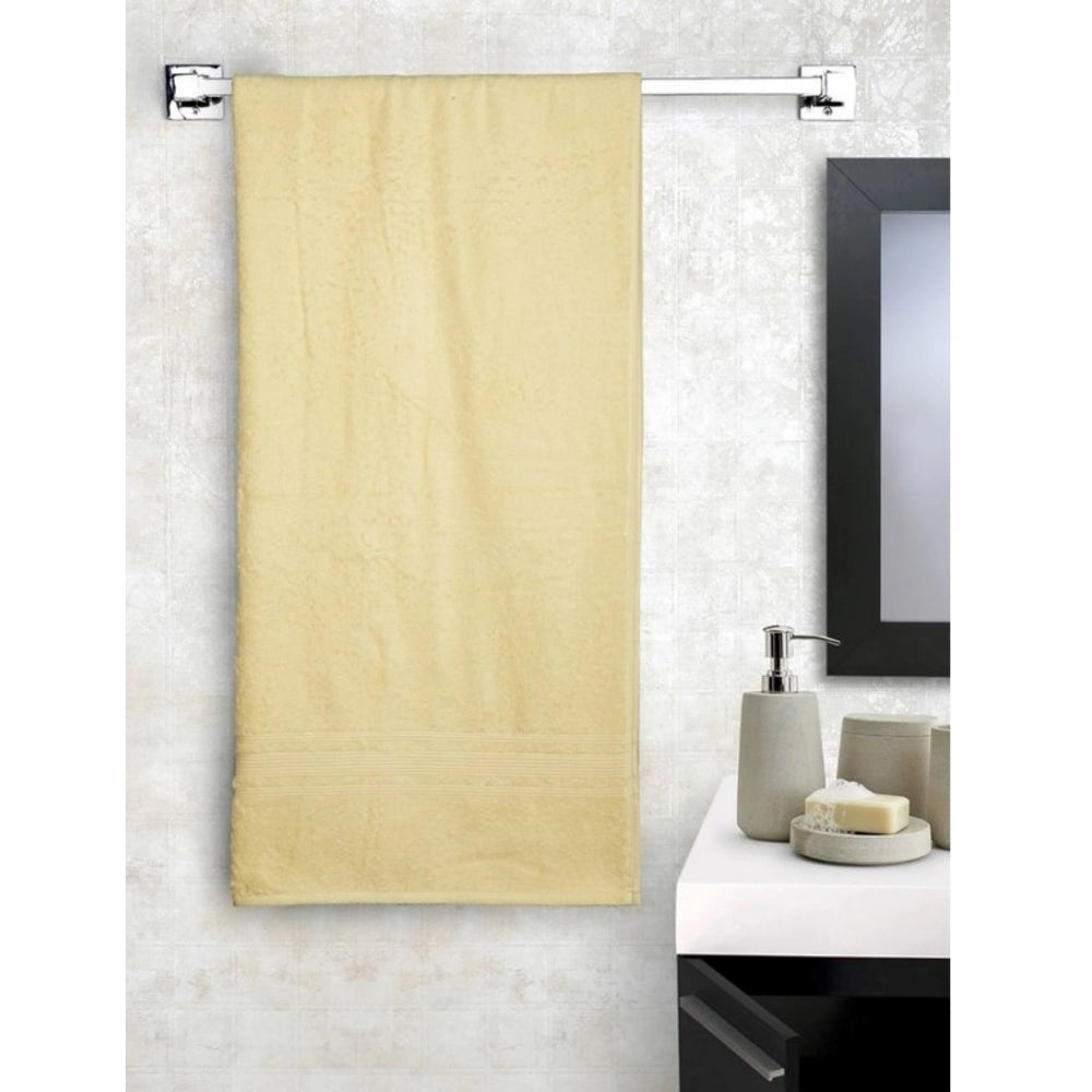 Amfyn Cotton Solid Bath Towels (Cream, Size: 35x71 In)