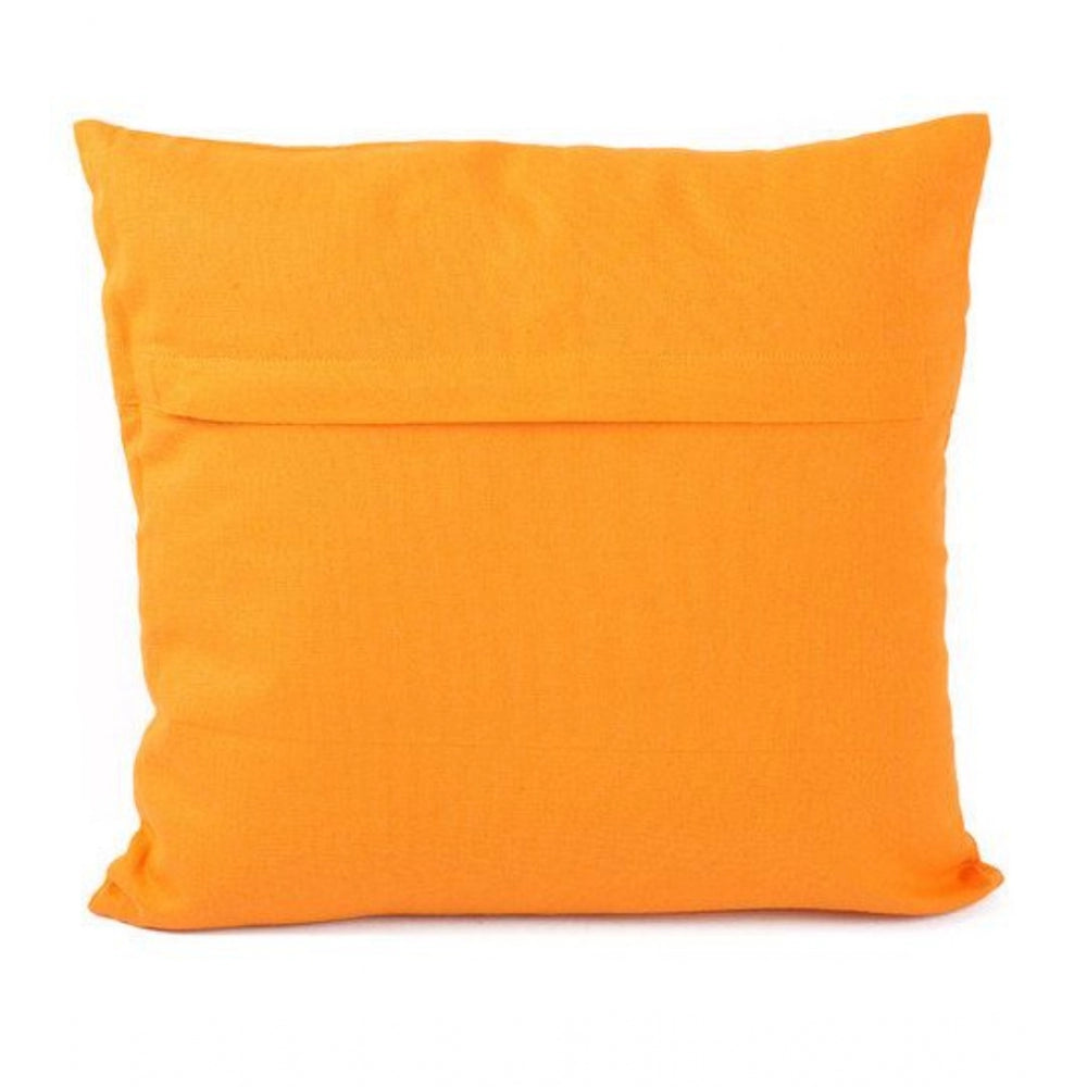 Amfyn Pack Of_2 Cotton Printed Cushion Cover Sets (Mustard, Size: 16x16 In)