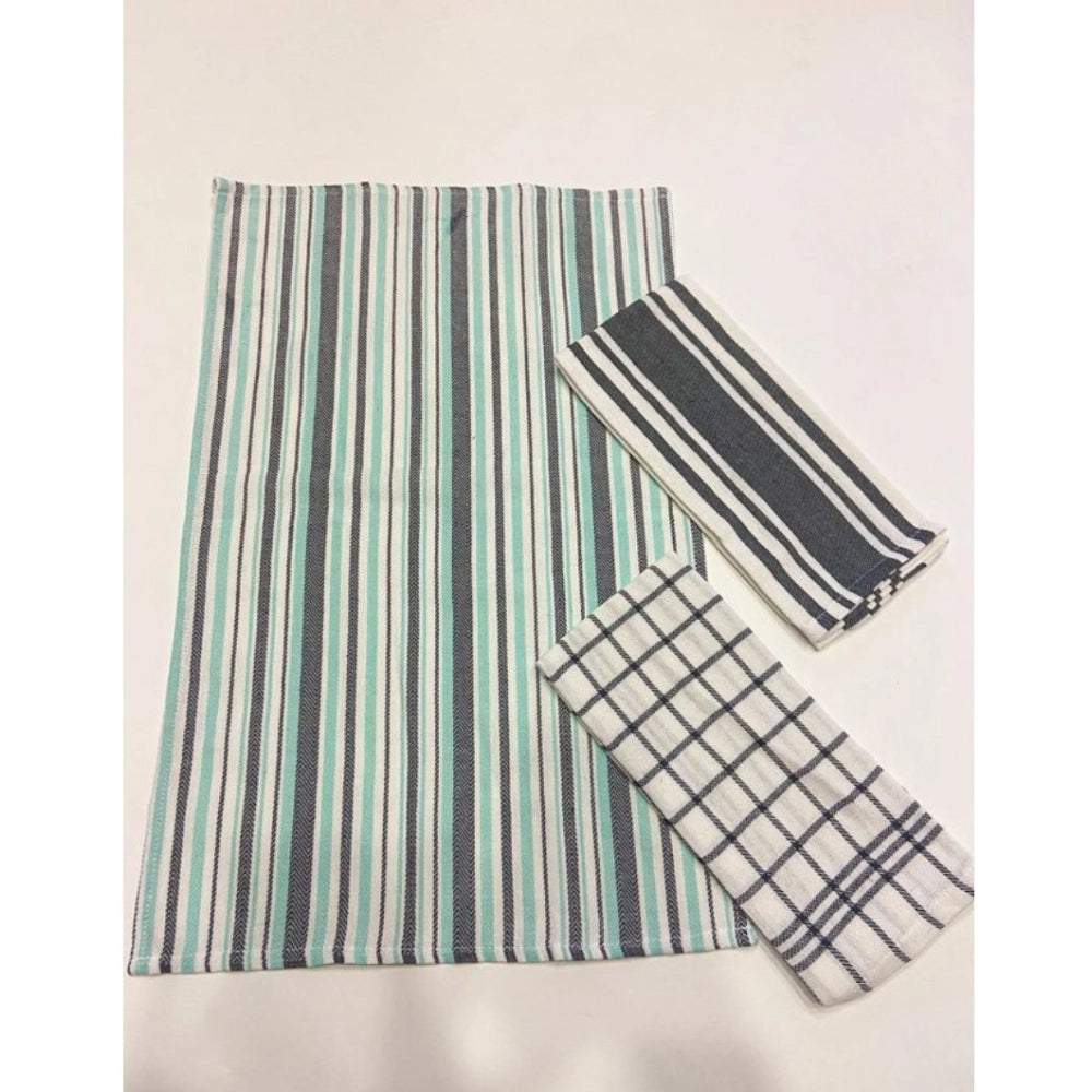 Amfyn Pack Of_6 Cotton Checkered Kitchen Towel Sets (Grey, Size: 18x28 In)