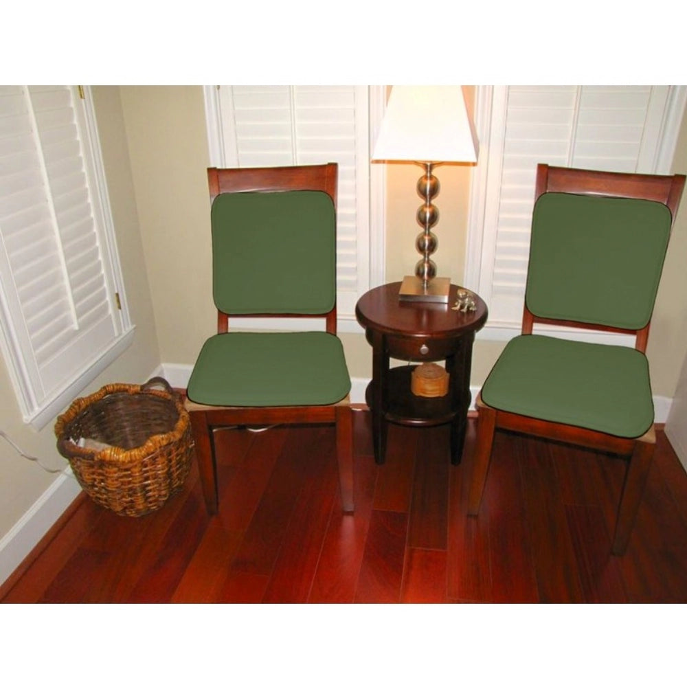 Amfyn Pack Of_4 Cotton Blended Solid Chairpads (Green, Size: 15x15 In)