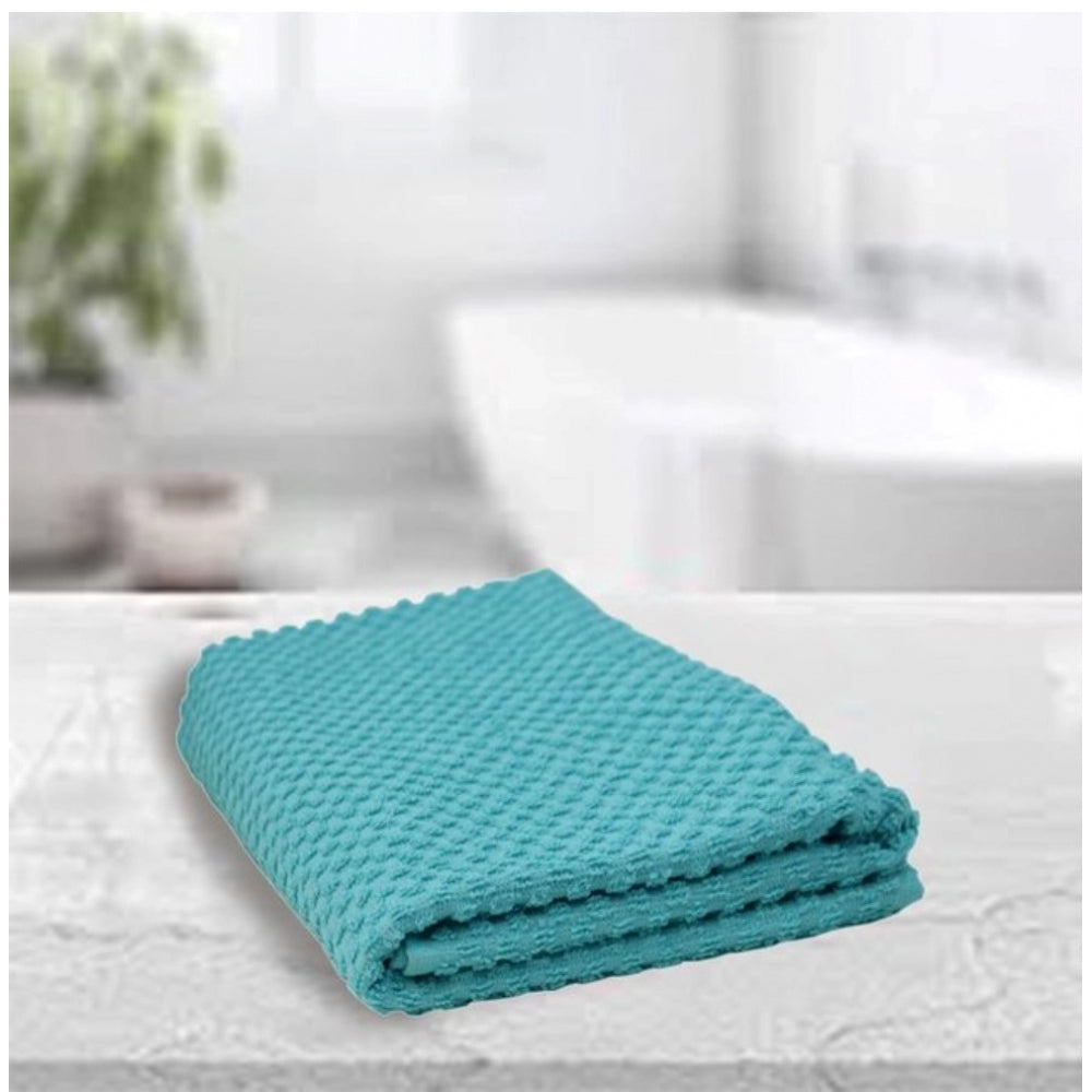 Amfyn Cotton Popcorn Weave Bath Towels (Aqua Blue, Size: 28x59 In)
