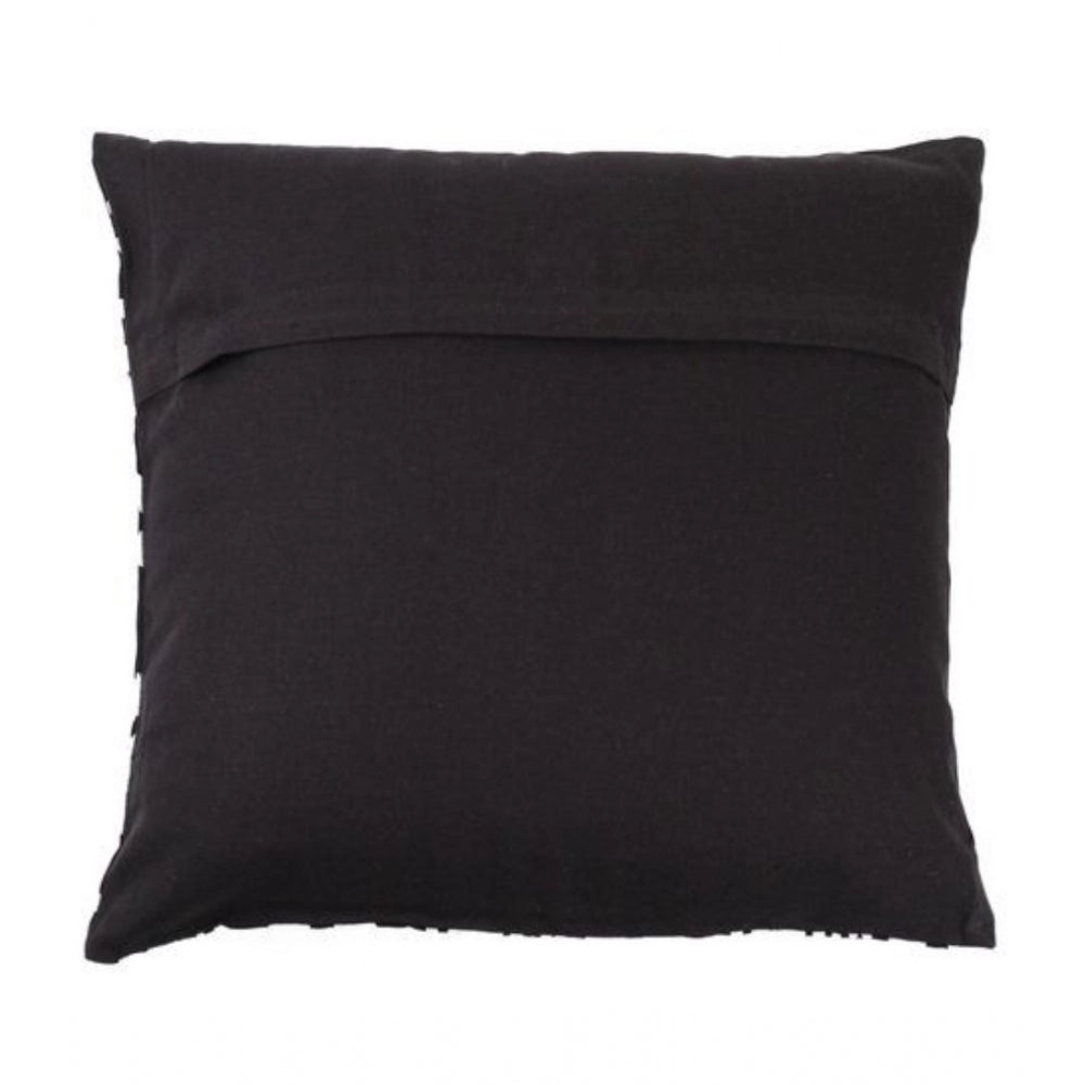 Amfyn Pack Of_2 Cotton Printed Cushion Cover Sets (Black, Size: 16x16 In)