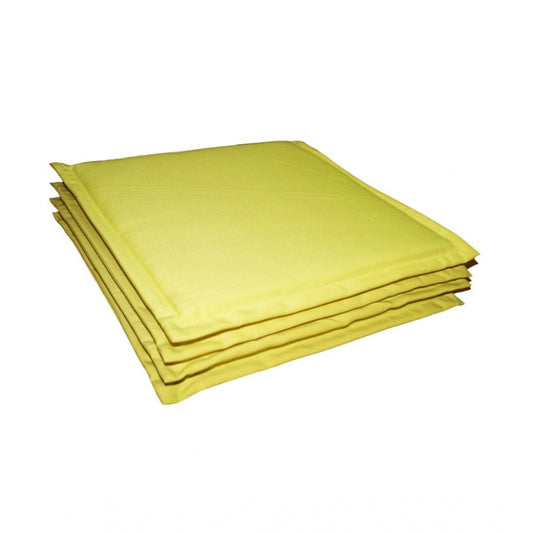 Amfyn Pack Of_4 Polyester Solid Chairpads (Mustard, Size: 16x16 In)