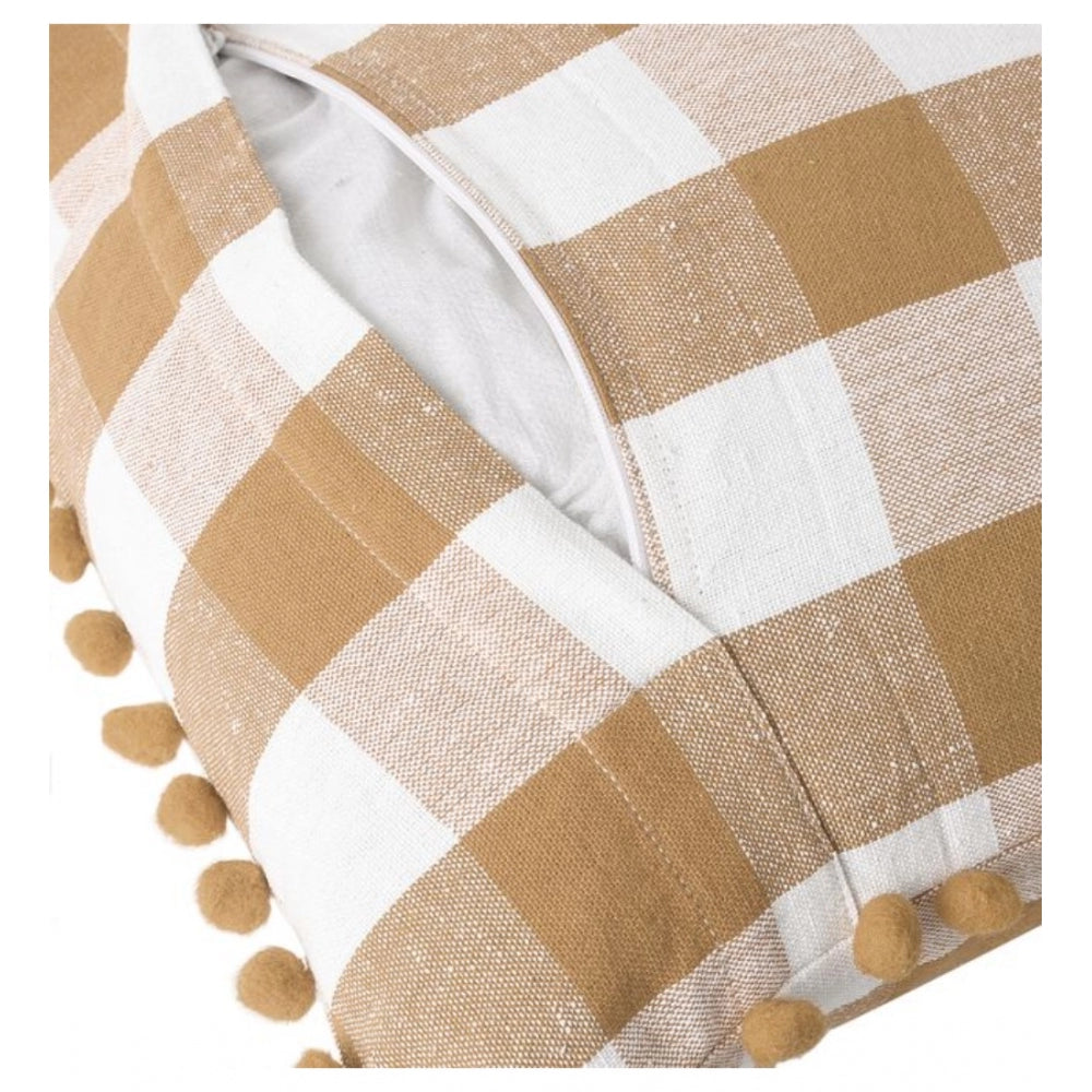 Amfyn Polyester Solid Chairpads (Beige, Size: 16x16 In)