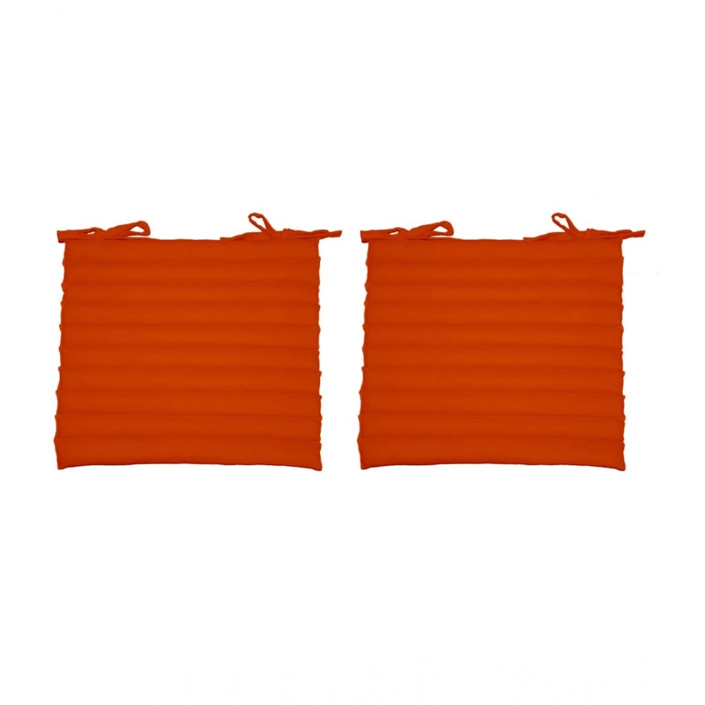 Amfyn Cotton Blended Solid Chair Cushions (Orange, Size: 16x16 In)