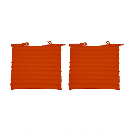 Amfyn Cotton Blended Solid Chair Cushions (Orange, Size: 16x16 In)