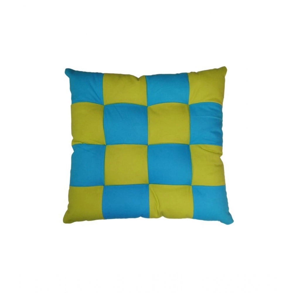 Amfyn Cotton Blended Solid Chair Cushions (Rama &amp; Green, Size: 16x16 In)
