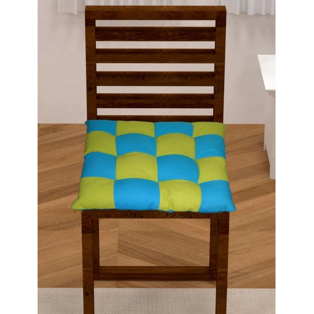 Amfyn Cotton Blended Solid Chair Cushions (Rama &amp; Green, Size: 16x16 In)