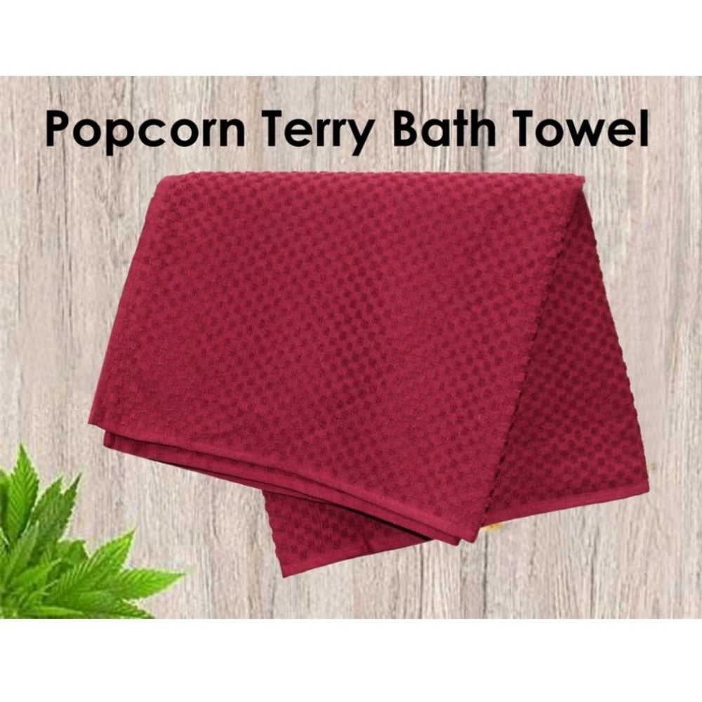 Amfyn Cotton Popcorn Weave Bath Towels (Maroon)
