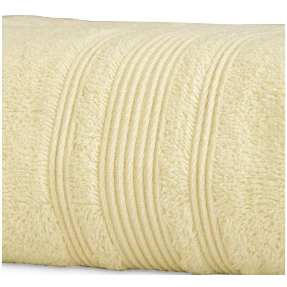 Amfyn Cotton Solid Bath Towels (Cream, Size: 35x71 In)