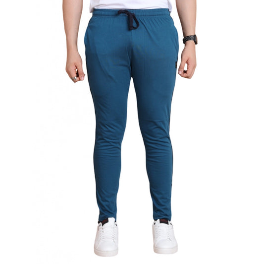 Amfyn Men's Casual Cotton Striped Full Length Track Pant (Blue)