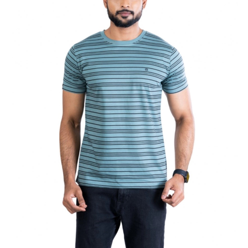 Amfyn Men's Casual Cotton Printed Round Neck Half Sleeve T-Shirt (Gery)