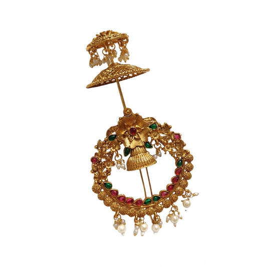 Amfyn Women's Gold Plated Hair Brooch Bun Hair Accessories (Multicolor)