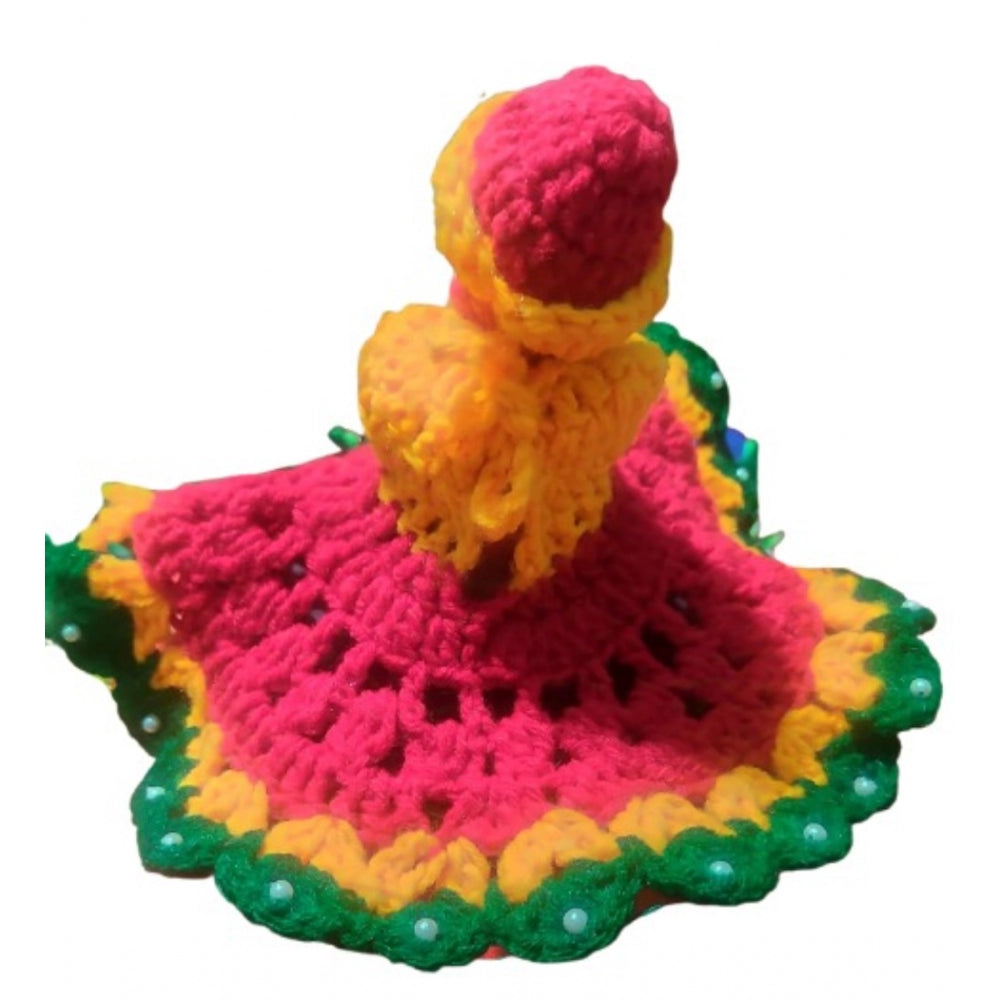 Amfyn Laddu Gopal Tharad Dress Size: 0 To 6 (Red-Yellow-Green)