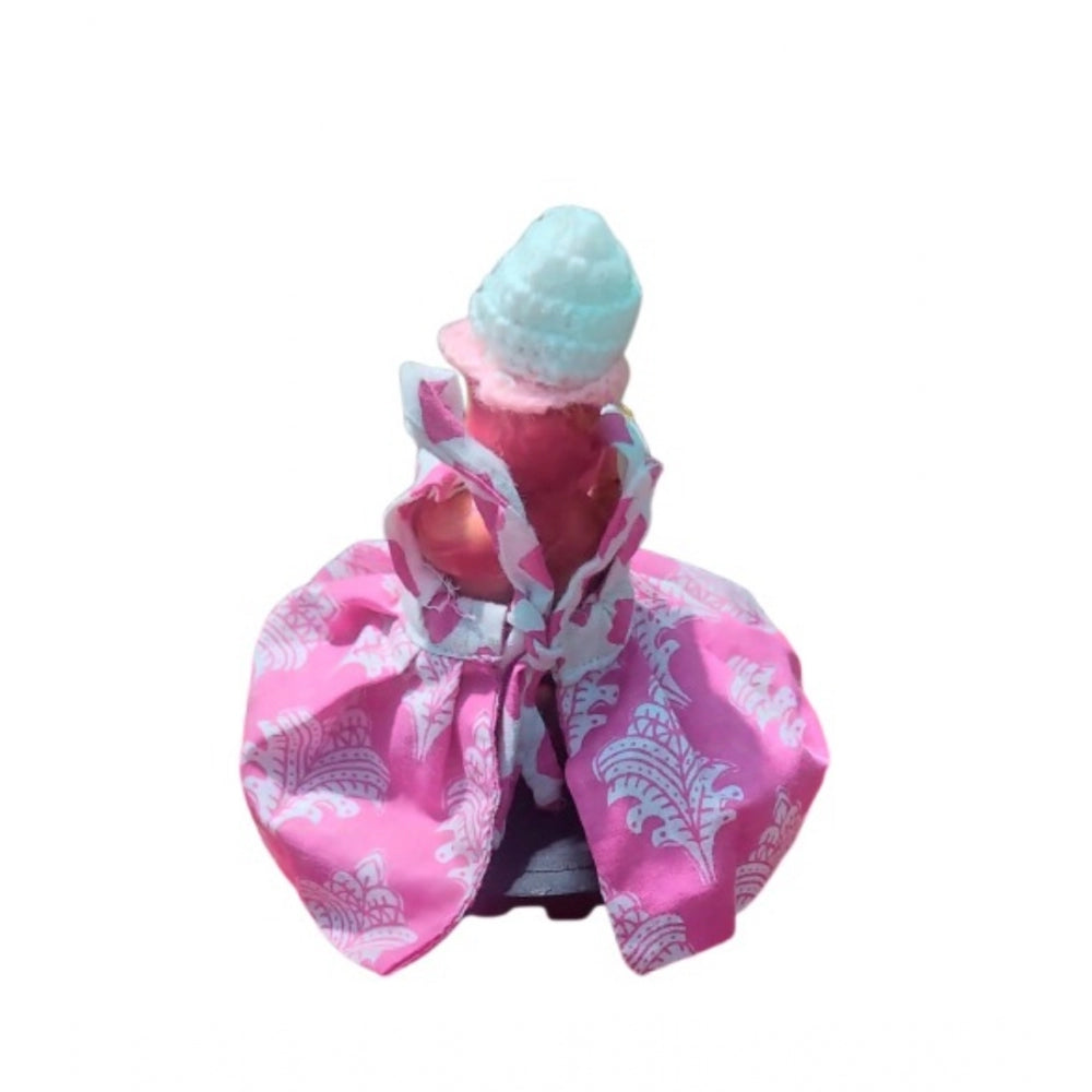 Amfyn Laddu Gopal Cottn Dress Size: 0 To 6 (Pink)