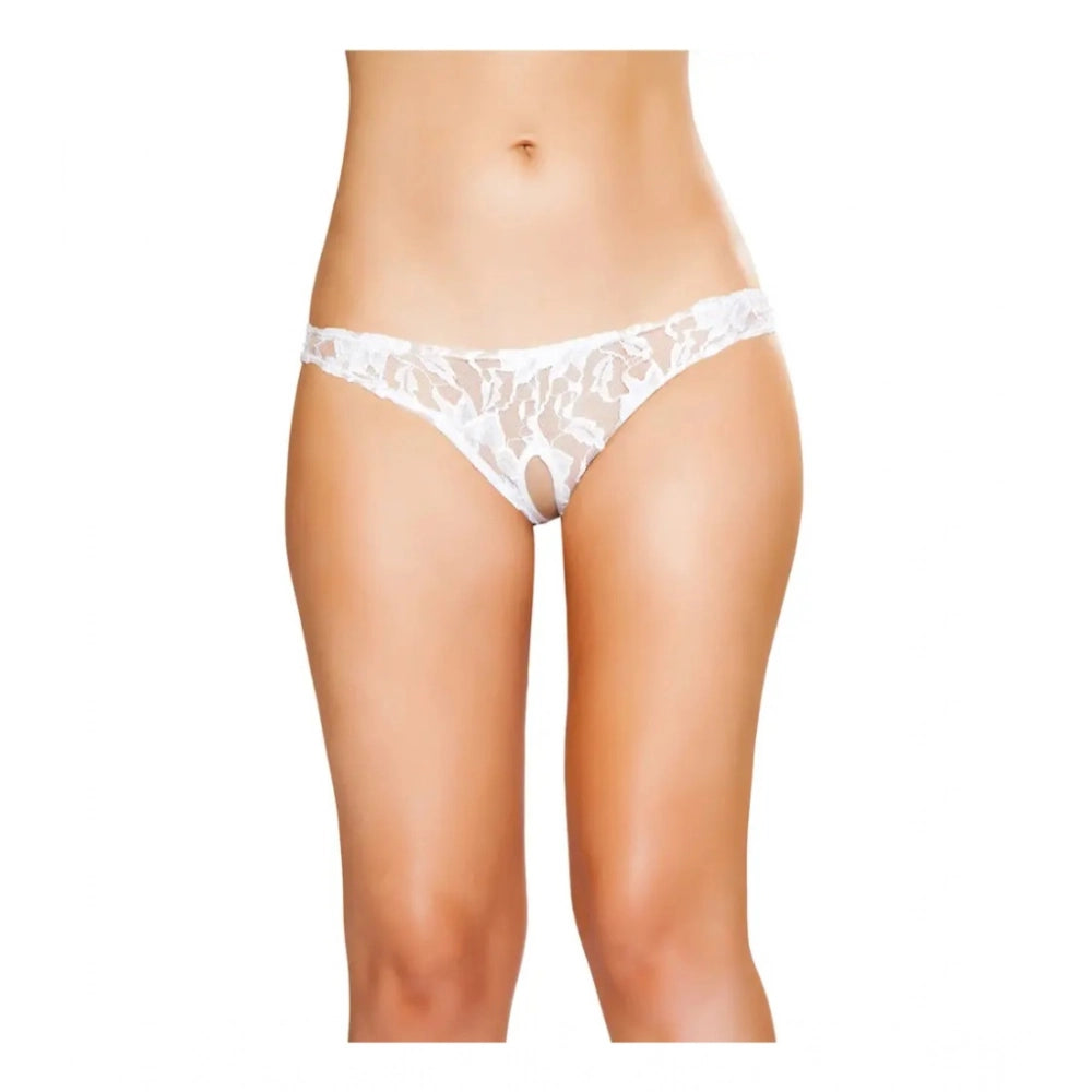 Amfyn Women's Pack Of_2  Nylon Spandex Self Design Bikini Panty (White, Free Size: Fit to S, M, L)