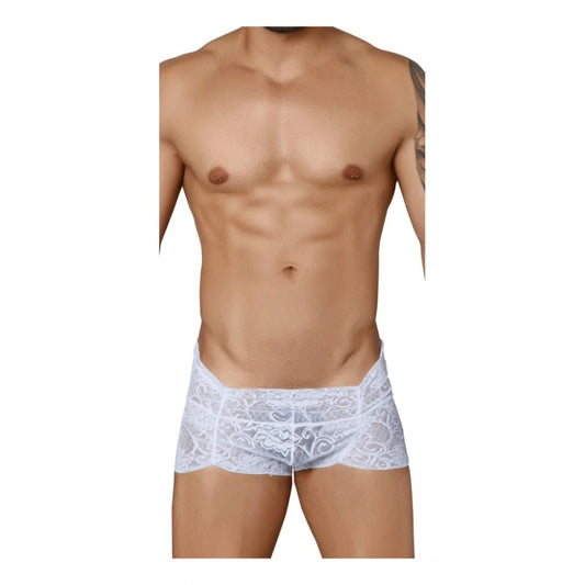 Amfyn Men's Pack Of_2  Nylon Spandex Self Design Boxer Underwear (White, Free Size: Fit to S, M, L)