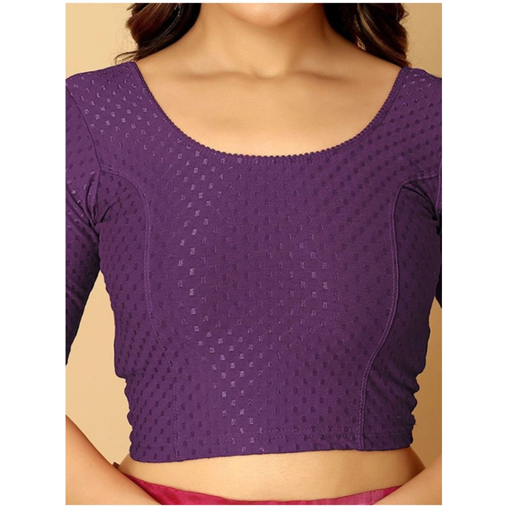 Amfyn Pack Of_2 Women's Hosiery Short Sleeves Round Neck Non-Padded Blouse (Purple)