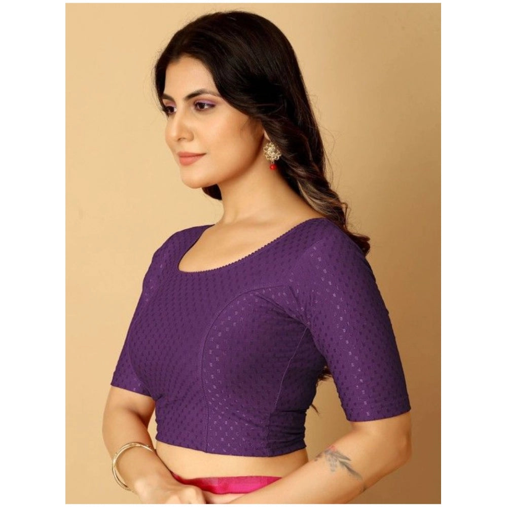Amfyn Pack Of_2 Women's Hosiery Short Sleeves Round Neck Non-Padded Blouse (Purple)